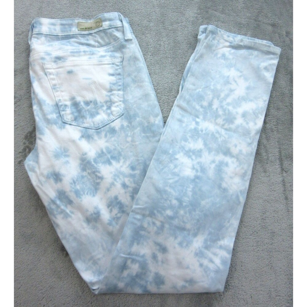 AG Adriano Goldschmied Jeans Womens 27R The Stilt Cigarette Tie-dye Blue